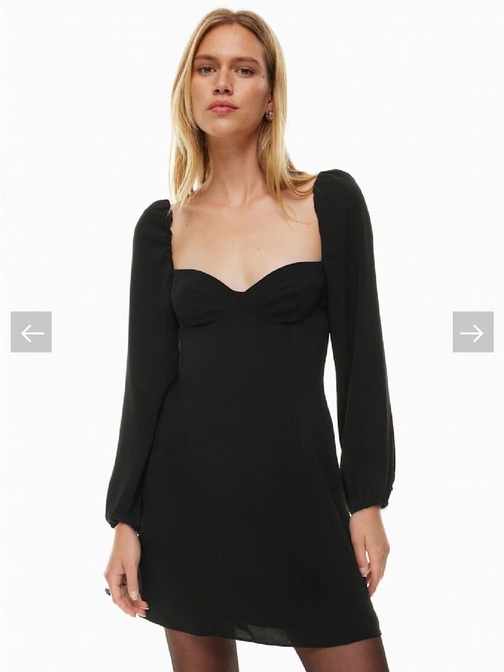 Wilfred Black Sweetheart Long-Sleeve Mini Dress size 8